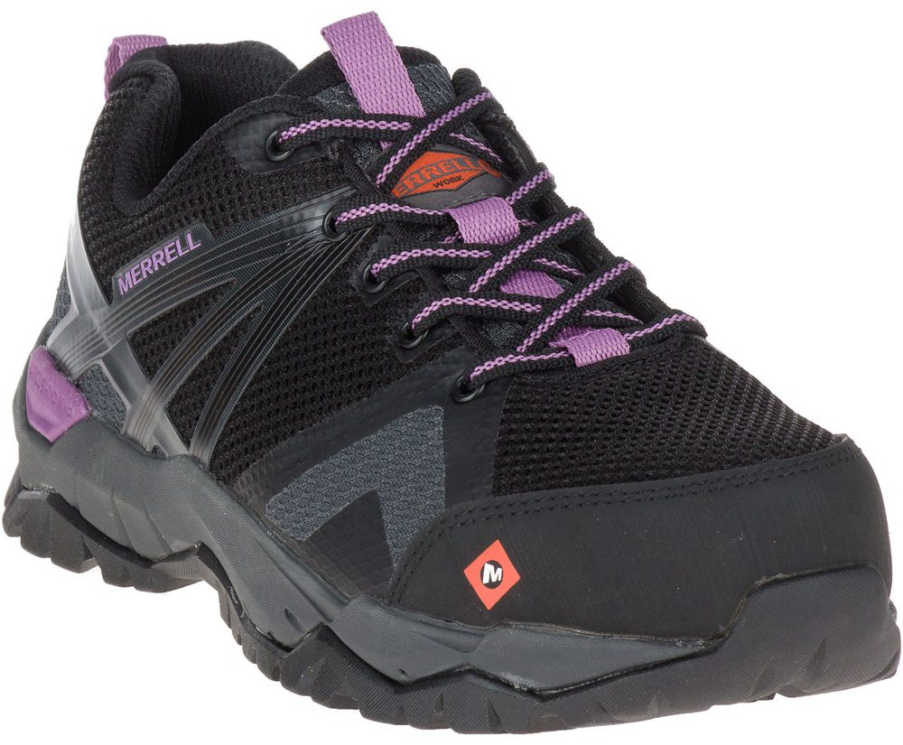 Tenis Senhora - Merrell Fullbench 2 Sd Steel Toe Work - Pretas - VJA698502
